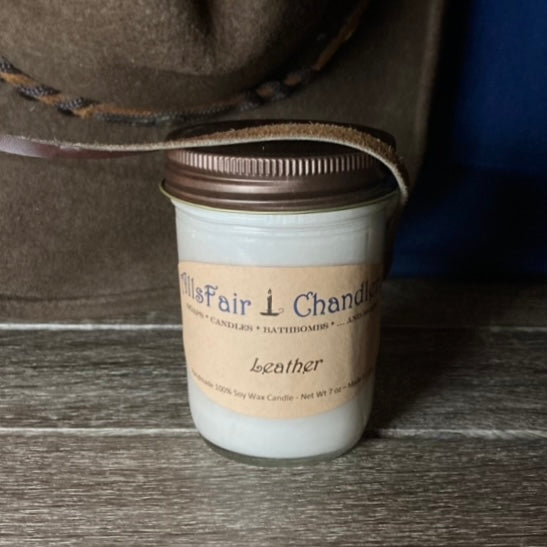 Leather 7 oz 100% Soy Wax Candle