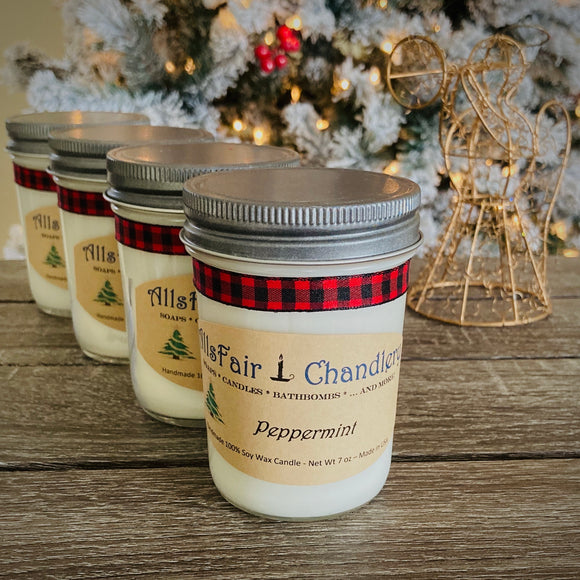 Peppermint 7 oz 100% Soy Wax Candle