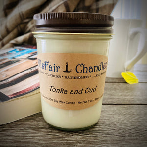 Tonka and Oud 7 oz 100% Soy Wax Candle